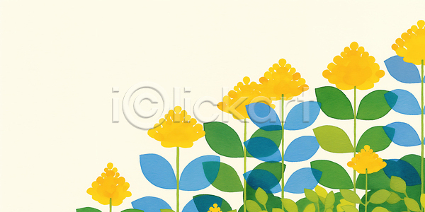 평화 JPG 일러스트 국내일러스트 그림 꽃 노란색 뷰티풀 생명 생태계 식물 여름 예술 잎 자연 정원 조화 컬러 파란색 풍경 화사함 환경
