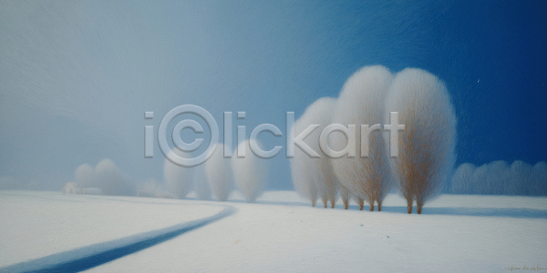 고요 평화 JPG 일러스트 겨울 겨울풍경 국내일러스트 나무 뷰티풀 산책로 생명 숲 예술 자연 초원 풍경 하늘 흰색