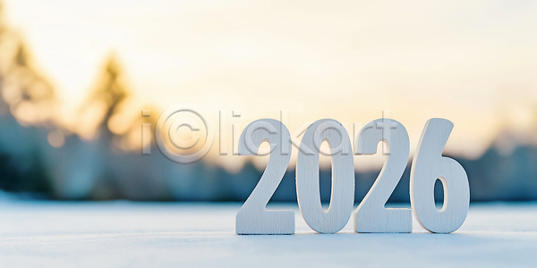 부드러움 차가움 JPG 편집이미지 2026년 AI컴퓨터그래픽 AI콘텐츠 겨울 날씨 백그라운드 새해 숫자 자연 조화 컬러 편집실사 풍경 하늘 흰색