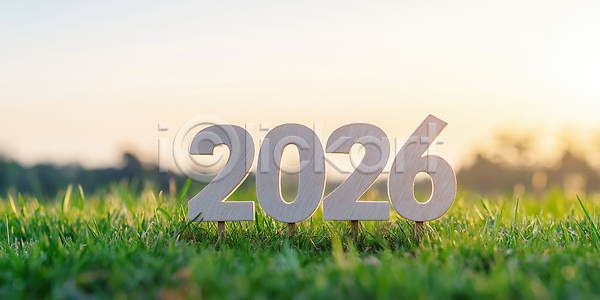 계획 목표 희망 JPG 편집이미지 2026년 AI컴퓨터그래픽 AI콘텐츠 기념 새해 숫자 시간 자연 저녁 초록색 편집실사 풍경 하늘 햇빛