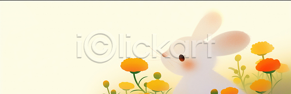 귀여움 행복 JPG 일러스트 AI일러스트 AI콘텐츠 국내일러스트 꽃 동물 바람 봄 뷰티풀 생명 식물 자연 정원 초원 컬러 토끼 풍경 햇빛
