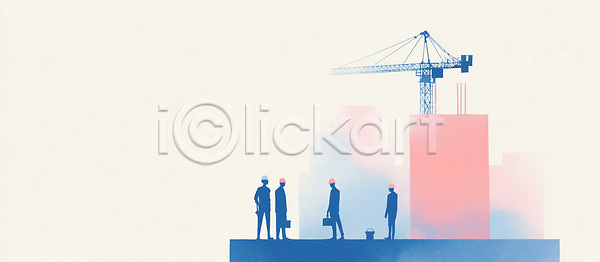 계획 협력 JPG 일러스트 AI일러스트 AI콘텐츠 건물 건축 구조물 국내일러스트 기중기 노동자 대화 비즈니스맨 산업 아침 안전 작업 점검 헬멧 회사