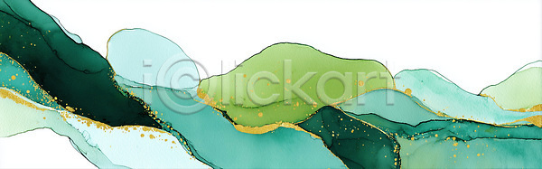 감성 부드러움 JPG 일러스트 AI일러스트 AI콘텐츠 감각 국내일러스트 그림 금색 디자인 물결 백그라운드 뷰티풀 수채화 스타일 예술 작품 조화 창작 초록색 컬러 파란색 표현