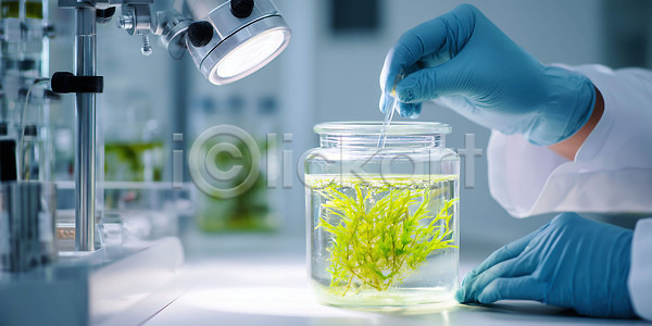 분석 JPG 편집이미지 AI인물포토 AI콘텐츠 견본 과학자 물 물리학 생물학 수도 식물 실험 실험실 편집실사 환경