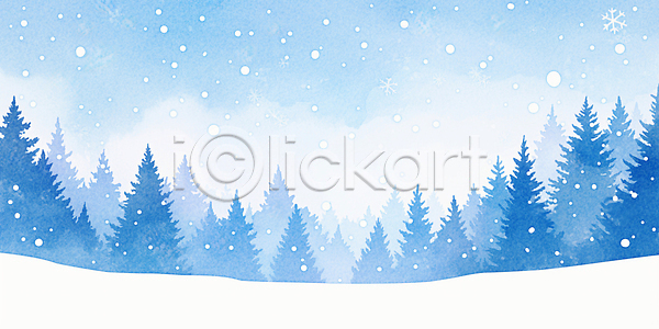 고요 신비 차가움 JPG 일러스트 AI일러스트 AI콘텐츠 겨울 국내일러스트 나무 눈송이 대기 설경 수목 숲 스카이 자연 파란색 풍경 하늘 흰색