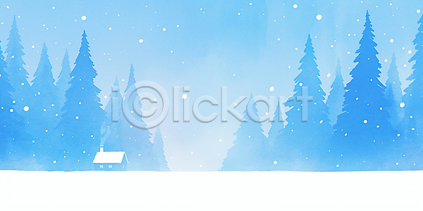 고요 사랑 산책 평화 휴식 JPG 일러스트 AI일러스트 AI콘텐츠 겨울 국내일러스트 나무 설경 숲 연기 자연 조용 주택 풍경