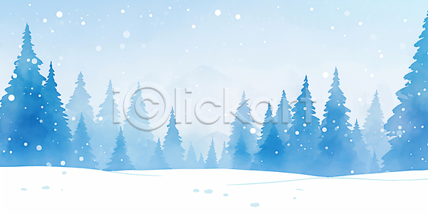 고요 차가움 평화 JPG 일러스트 AI일러스트 AI콘텐츠 겨울 국내일러스트 눈송이 설경 소나무 숲 숲속 야외 자연 저녁 컬러 파란색 풍경 풍경화 흰색