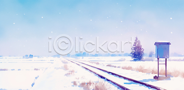 추위 출발 평화 JPG 일러스트 AI일러스트 AI콘텐츠 겨울 국내일러스트 기온 기차 기찻길 나무 눈송이 도착 마을 설경 여행 자연 풍경 하늘 환경