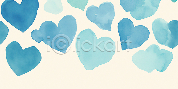 감성 따뜻함 부드러움 사랑 JPG 일러스트 AI일러스트 AI콘텐츠 감정 국내일러스트 그림 단순화된 디자인 백그라운드 수채화 여름 예술 장식 조화 컬러 크기 파란색 표현 하트