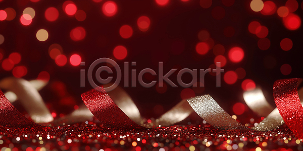 기쁨 분위기 준비 편안함 JPG 편집이미지 AI컴퓨터그래픽 AI콘텐츠 리본 반짝임 백그라운드 빛 빨간색 은색 이미지편집 이벤트 장식 축제 크리스마스 파티 환상