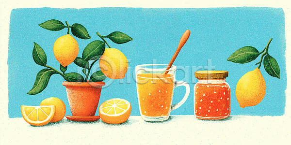 달콤 상큼 신선 JPG 일러스트 AI일러스트 AI콘텐츠 겨울 과일 국내일러스트 나무 레몬 레몬즙 레시피 식물 아침 요리 음료 자연 자취 잼 주방 컵