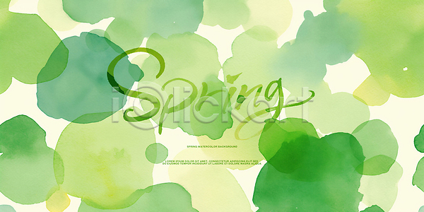 신선 PSD 일러스트 국내일러스트 그리기 그림 디자인 백그라운드 봄 생동감 수채화 스타일 예술 원형 자연 장면 장식 초록색 컬러 패턴