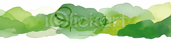 변화 PSD 일러스트 계절 국내일러스트 그래픽 디자인 물감 물림 봄 수채화 식물 예술 자연 조화 창의력 창작 초록색 컬러 표현 풍경