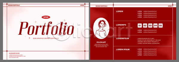 AI파일 템플릿 2023년 개인정보 그래픽 내용 디자인 문서 배열 빨간색 스타일 이름 이미지템플릿 작업 제목 포트폴리오 표현
