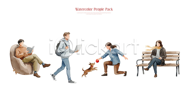 산책 즐거움 남자 사람 여자 PSD 일러스트 강아지 걷기 공원 국내일러스트 그림 놀이 디지털 모션 소파 수채화 시간 실내 앉기 야외 의자 친구 회의