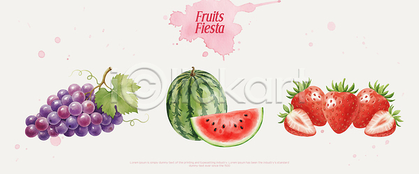 신선 PSD 일러스트 건강 과일 국내일러스트 디자인 디저트 딸기 맛 먹거리 물감 수박 식사 예술 음식 자연 컬러 포도