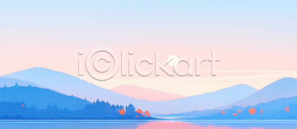 평화 JPG 일러스트 AI일러스트 AI콘텐츠 국내일러스트 나무 명절 물 반사 산 새해 숲 아침 일몰 일출 자연 저녁 지평선 컬러 풍경 하늘 호수 환경