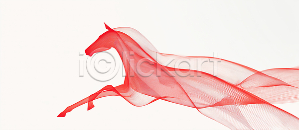 JPG 편집이미지 AI컴퓨터그래픽 AI콘텐츠 달리기 동물 디자인 말(동물) 말띠 백그라운드 병오년 붉은말 빨간색 새해 속도 스타일 실 에너지 예술 이미지편집 창조 추상 흰색