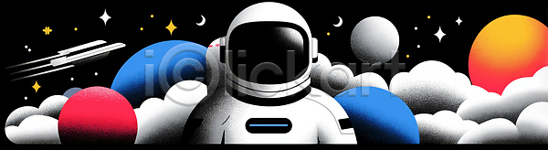 JPG 일러스트 AI일러스트 AI콘텐츠 검은색 과학 국내일러스트 나사 별 빨간색 우주 우주복 우주비행 우주비행사 우주선 우주여행 우주정거장 탐험 파란색 행성 흰색