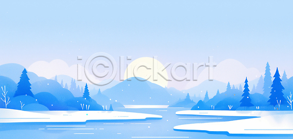 고요 차가움 JPG 일러스트 AI일러스트 AI콘텐츠 강 겨울 국내일러스트 나무 눈꽃 맑음 물 산 아침 일출 자연 조용 태양 풍경 풍경화 하늘