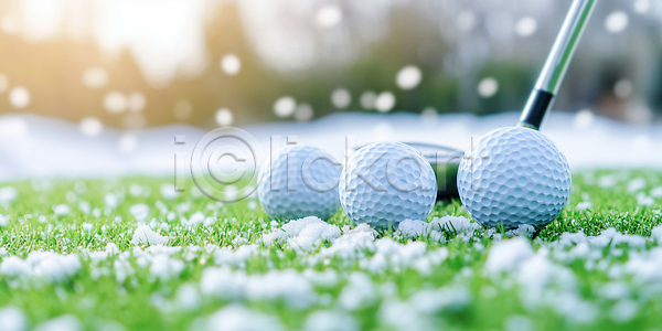 JPG 편집이미지 AI컴퓨터그래픽 AI콘텐츠 겨울 골프 골프공 놀이 모션 바람 스포츠 운동 자연 잔디 장면 취미 클럽 편집실사