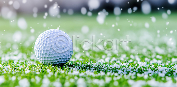 JPG 편집이미지 AI컴퓨터그래픽 AI콘텐츠 겨울 골프 골프공 스포츠 야외 운동 자연 잔디 취미 편집실사 풍경 흰색