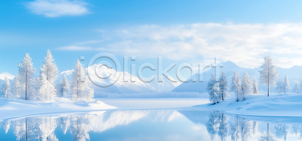 차가움 JPG 편집이미지 AI콘텐츠 AI포토 겨울 나무 날씨 맑음 반사 산 설산 소리 일몰 일출 자연 편집실사 풍경 하늘 호수
