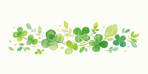 JPG 일러스트 AI일러스트 AI콘텐츠 국내일러스트 그래픽 나뭇잎 네잎클로버 디자인 모양 배열 백그라운드 봄 생명 식물 여름 잎 자연 자연요소 초록색 크기 클로버 화초