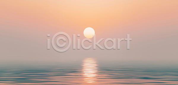 분위기 평화 JPG 편집이미지 AI컴퓨터그래픽 AI콘텐츠 공간 물 바다 반사 빛 수면 수평선 이미지편집 일몰 일출 자연 컬러 태양 풍경 하늘