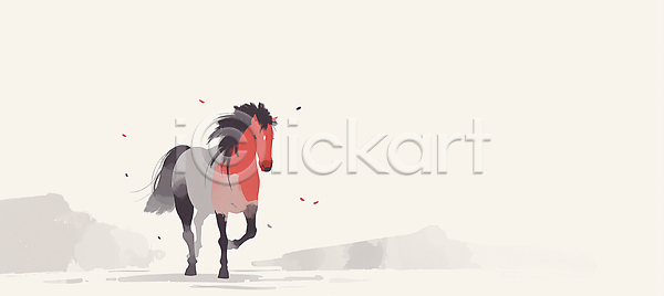 자유 JPG 일러스트 AI일러스트 AI콘텐츠 걷기 고양이 국내일러스트 그림 길 동물 말 말(동물) 먼지 모양 물결 바닥 바람 병오년 아침 예술 일상 자연 주간 컬러 풍경 회화