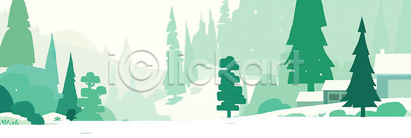 JPG 일러스트 AI일러스트 AI콘텐츠 겨울 국내일러스트 나무 농촌 서리 소나무 숲 숲길 자연 조용 주택 파란색 평지 풍경 하늘 환경 흰색