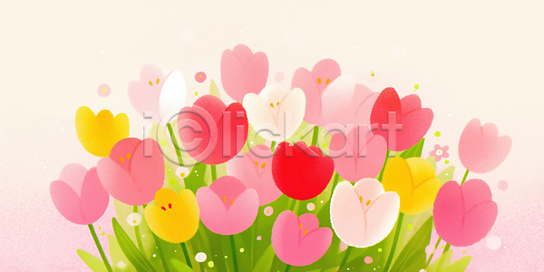 JPG 일러스트 AI일러스트 AI콘텐츠 국내일러스트 꽃 꽃다발 꽃잎 봄 봄꽃 식물 아침 자연 정원 줄기 컬러 튤립 풍경 햇빛 화단 화사함 화초