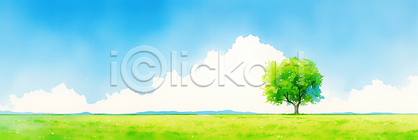 보호 JPG 일러스트 AI일러스트 AI콘텐츠 감정 공원 구름 국내일러스트 나무 라이프 바람 봄 소풍 야외 여름 자연 조용 지역 초록색 초원 풍경 하늘
