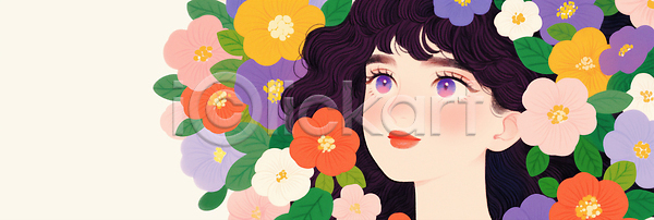 여자 JPG 일러스트 AI일러스트 AI콘텐츠 감정 국내일러스트 그림 꽃 디자인 미소 봄 뷰티풀 상상력 생명 얼굴 예술 자연 조화 창의력 캔버스 컬러 표현