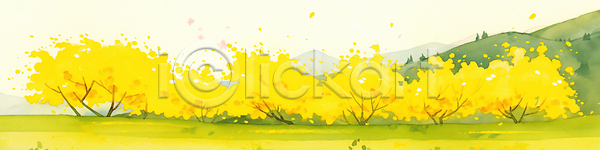 변화 산책 즐거움 여러명 JPG 일러스트 AI일러스트 AI콘텐츠 개나리 걷기 국내일러스트 꽃 나무 백그라운드 봄 산 생각 소풍 아침 야외 여름 오후 자연 초록색 초원 풍경 하늘