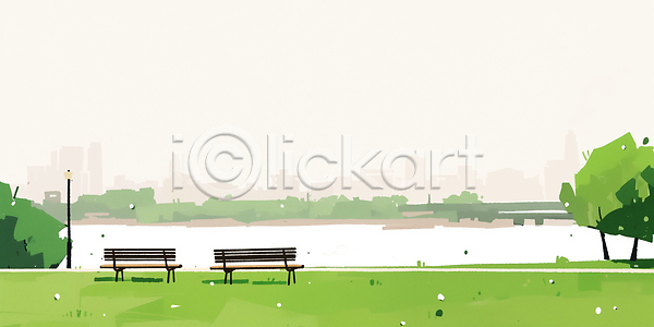 산책 평화 사람 JPG 일러스트 AI일러스트 AI콘텐츠 강 공원 국내일러스트 나무 녹지 도시 벤치 봄 시야 여름 운동 자연 취미 풍경 하늘 한강 환경