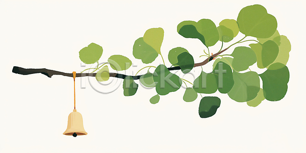JPG 일러스트 AI일러스트 AI콘텐츠 국내일러스트 나무 나뭇가지 단순화된 디자인 매달리기 백그라운드 봄 생김새 소리 실내 야외 예술 잎 자연 장면 종 초록색