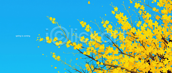 JPG 일러스트 AI일러스트 AI콘텐츠 개나리 국내일러스트 꽃잎 나무 나뭇잎 봄 뷰티풀 새싹 생명 소식 식물 자연 컬러