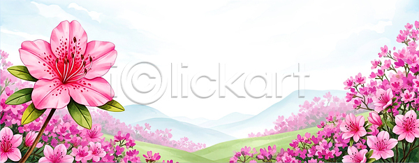 발전 부드러움 JPG 일러스트 AI일러스트 AI콘텐츠 계절 국내일러스트 꽃 백그라운드 봄 분홍색 뷰티풀 산 생명 식물 언덕 잎 자연 조화 컬러 풍경 하늘 화초