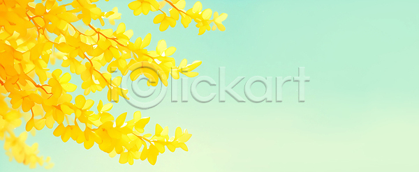 JPG 일러스트 AI일러스트 AI콘텐츠 개나리 계절 국내일러스트 꽃 나무 나뭇잎 노란색 봄 뷰티풀 산소 생명 식물 자연 컬러 파란색 풍경 풍요 하늘 햇빛