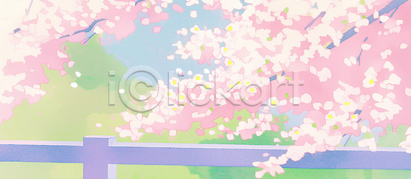 따뜻함 산책 JPG 일러스트 AI일러스트 AI콘텐츠 감정 계절 공원 국내일러스트 꽃 꽃잎 나무 담장 밝음 벚꽃 봄 뷰티풀 일상 자연 잔디 컬러 풍경 하늘