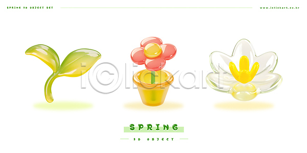 PSD 편집이미지 그래픽 꽃 디지털아트 모양 봄 식물 연꽃 예술 오브젝트 잎 자연 장식 젤리 질감 컬러 편집3D 플라스틱