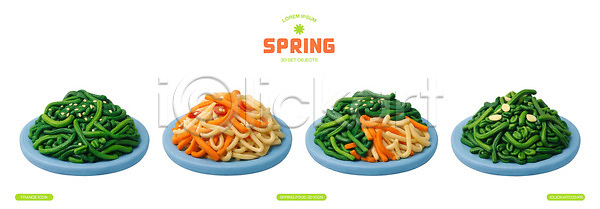 PSD 편집이미지 디자인 모양 봄 봄나물 식사 요리 음식 장식 재료 제철음식 컬러 편집3D