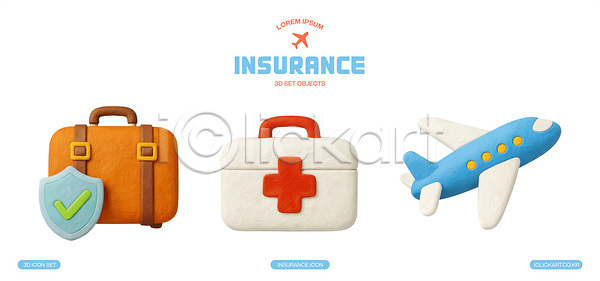 이동 PSD 편집이미지 가방 디자인 보험 비행기 상품 세트 안전 여행 여행준비 응급치료 의학 편집3D 항공
