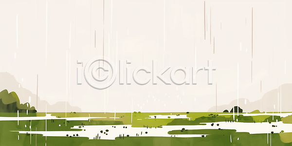 JPG 일러스트 AI일러스트 AI콘텐츠 곡우 국내일러스트 나무 날씨 물 물안경 습기 식물 자연 지역 지형 초록색 초원 컬러 풍경 하늘 환경 흐림