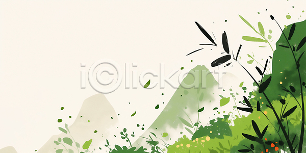 JPG 일러스트 AI일러스트 AI콘텐츠 곡우 국내일러스트 그림 백그라운드 산 식물 외관 윤곽 자연 장면 조화 지역 차분 초록색 초원 컬러 풍경 환경