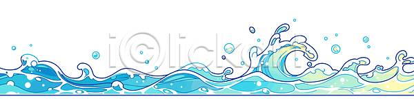 흐름 AI파일 일러스트 국내일러스트 그림 나무 물 물방울 바다 바람 수면 수영 수조 여름 자연 컬러 파도 파란색 해변 햇빛