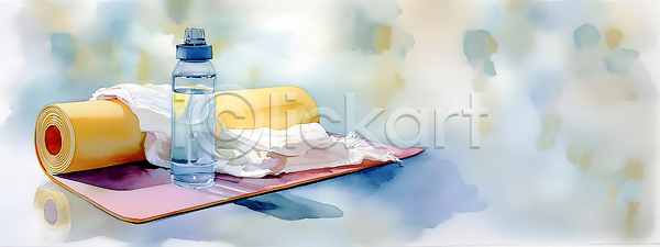 준비 JPG 일러스트 AI일러스트 AI콘텐츠 건강 국내일러스트 매트 물 물병 생활습관 수건 수분(꽃가루) 수채화 스트레칭 운동 운동기구 운동복 체육관 클럽 포즈 헬스