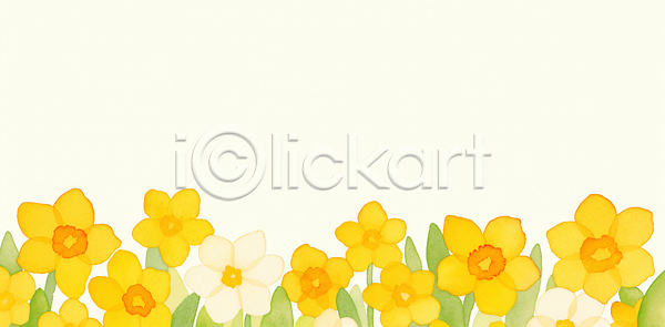성장 JPG 일러스트 AI일러스트 AI콘텐츠 국내일러스트 꽃 꽃다발 꽃밭 노란색 백그라운드 봄 뷰티풀 생명 수선화 식물 식물원 여름 잎 자연 장식 정원 초록색 카피스페이스 화초