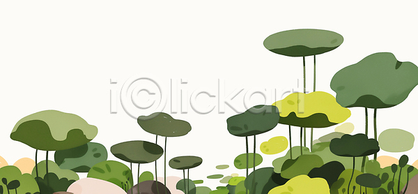 JPG 일러스트 AI일러스트 AI콘텐츠 국내일러스트 높이 다양 모양 생명 생태계 수목 숲 숲속 식물 연꽃 잎 자료 자연 조경 지역 초원 컬러 환경
